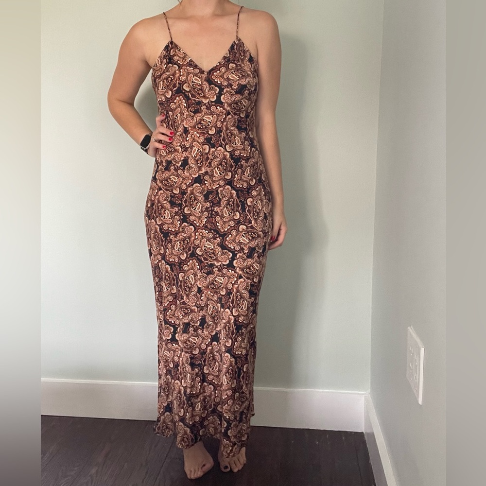 Silk dress with a side slit